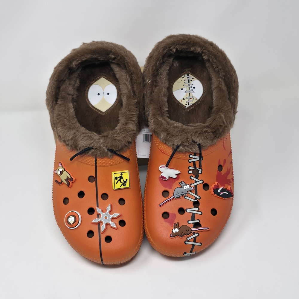 Crocs x South‎ Park Kenny Classic Lined Slip-On Clog Mens Size 11 Orange/Brown